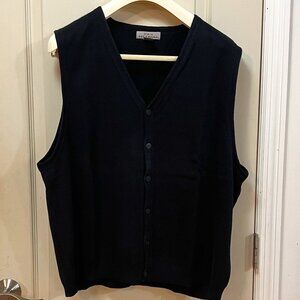 Eddie Bauer Men's Size XXL 59% Linen/41% Cotton Sleeveless B/D Vest. Black